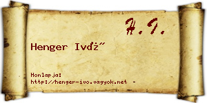 Henger Ivó névjegykártya