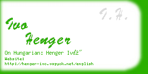 ivo henger business card